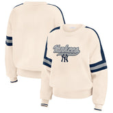 New York Yankees WEAR by Erin Andrews Women's Stripe Pullover Sweater | MLB On Sale