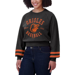 Baltimore Orioles WEAR by Erin Andrews Women's Vintage Washed Cropped Pullover Sweatshirt | MLB US