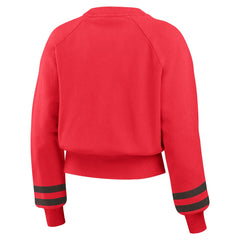 Cincinnati Reds WEAR by Erin Andrews Women's Vintage Washed Cropped Pullover Sweatshirt | MLB Sale