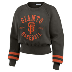 San Francisco Giants WEAR by Erin Andrews Women's Vintage Washed Cropped Pullover Sweatshirt | MLB For sale