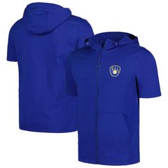Milwaukee Brewers Levelwear Recruit Short Sleeve Full-Zip Hoodie | MLB On Sale