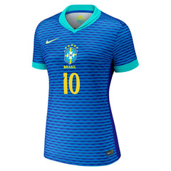 Neymar Jr. Brazil National Team Women's 2024 Away Stadium Replica Player Jersey – Blue - Nike
