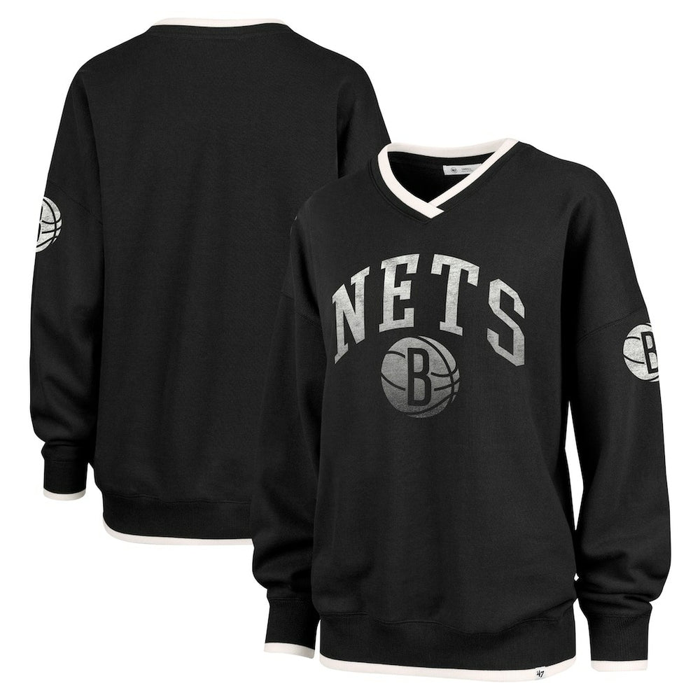 Brooklyn Nets '47 Women's Rise Wax Pack Daze '80s Oversize Pullover Sweatshirt Discount
