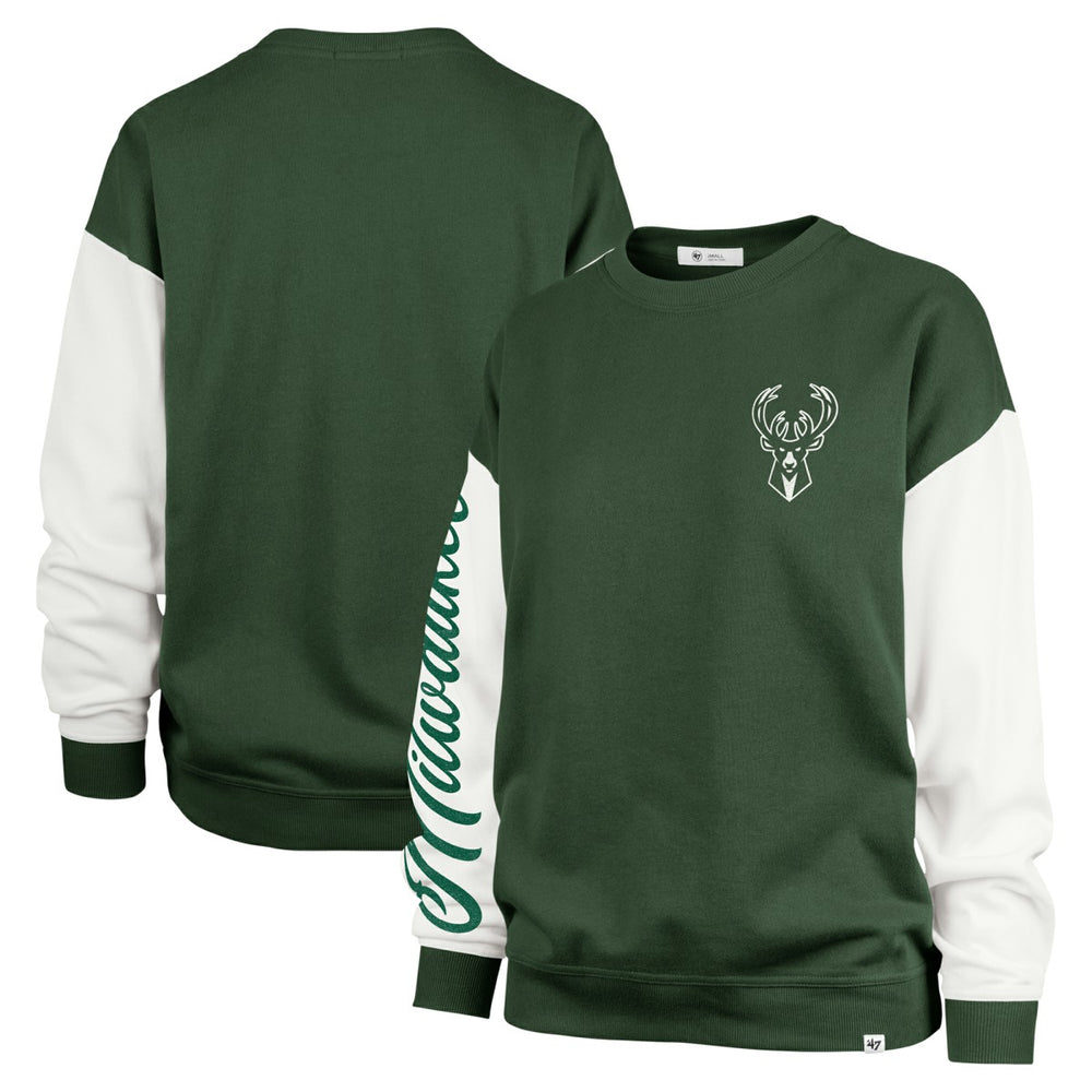 Milwaukee Bucks '47 Women's Rise Andie Oversized Pullover Sweatshirt For Sale