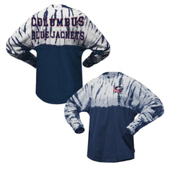 Columbus Blue Jackets Spirit Jersey Unisex Crystal Half Dye Long Sleeve T-Shirt For Sale