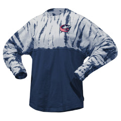 Columbus Blue Jackets Spirit Jersey Unisex Crystal Half Dye Long Sleeve T-Shirt For Sale