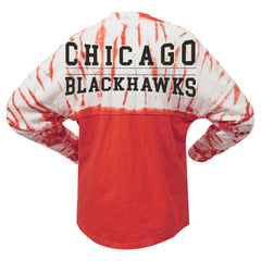 Chicago Blackhawks Spirit Jersey Unisex Crystal Half Dye Long Sleeve T-Shirt Outlet