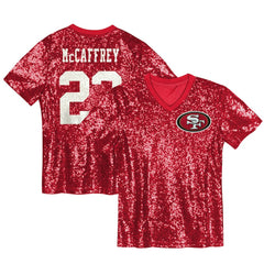 San Francisco 49ers Christian McCaffrey Women's Player Name & Number V-Neck Fashion Jersey