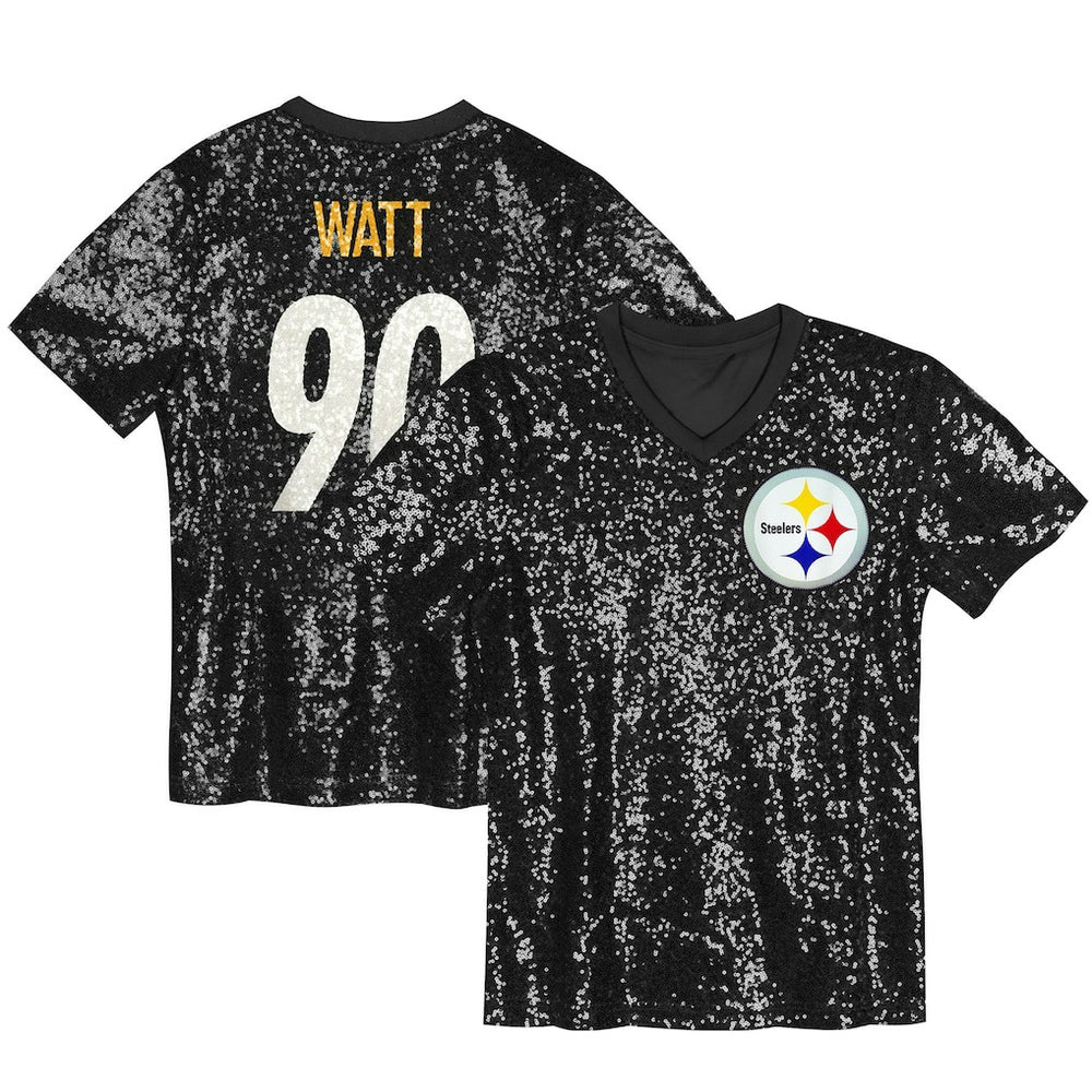 Pittsburgh Steelers T.J. Watt Women's Player Name & Number V-Neck Fashion Jersey