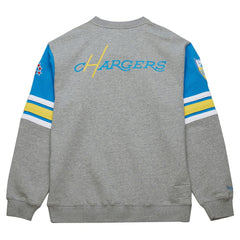 Los Angeles Chargers Mitchell & Ness All Over 4.0 Vintage Logo Pullover Sweatshirt