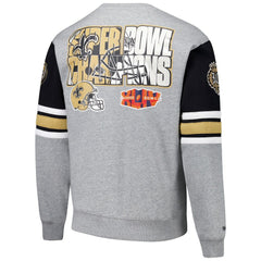New Orleans Saints Mitchell & Ness All Over 4.0 Vintage Logo Pullover Sweatshirt