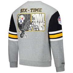 Pittsburgh Steelers Mitchell & Ness All Over 4.0 Vintage Logo Pullover Sweatshirt