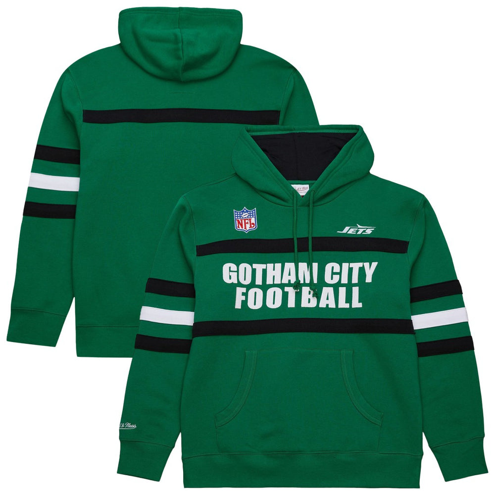 New York Jets Vintage Logo Head Coach Fleece Pullover Hoodie