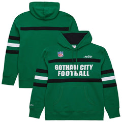 New York Jets Vintage Logo Head Coach Fleece Pullover Hoodie