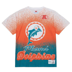 Miami Dolphins Mitchell & Ness Team Burst Vintage Logo T-Shirt