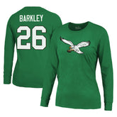 Philadelphia Eagles Saquon Barkley Majestic Threads Women's Name & Number Long Sleeve T-Shirt