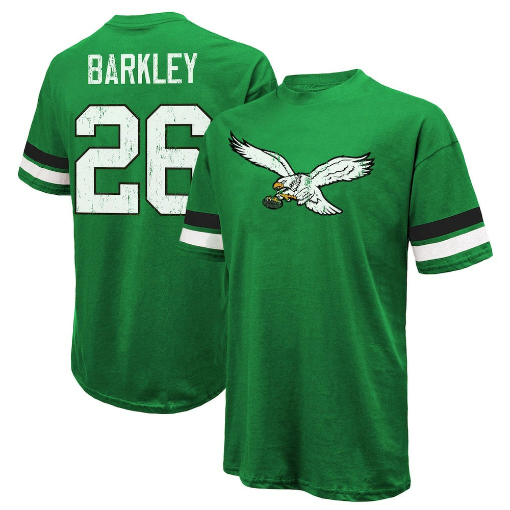 Philadelphia Eagles Saquon Barkley Majestic Threads Name & Number Oversized T-Shirt