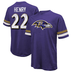 Baltimore Ravens Derrick Henry Majestic Threads Name & Number Oversized T-Shirt
