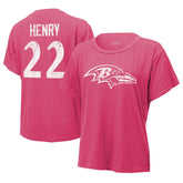 Baltimore Ravens Derrick Henry Majestic Threads Women's Name & Number T-Shirt