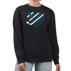 San Jose Sharks G-III 4Her by Carl Banks Women's Heart Graphic Pullover Sweatshirt Outlet