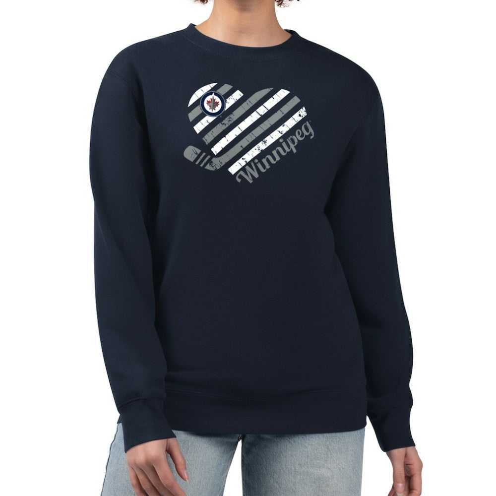 Winnipeg Jets G-III 4Her by Carl Banks Women's Heart Graphic Pullover Sweatshirt Discount