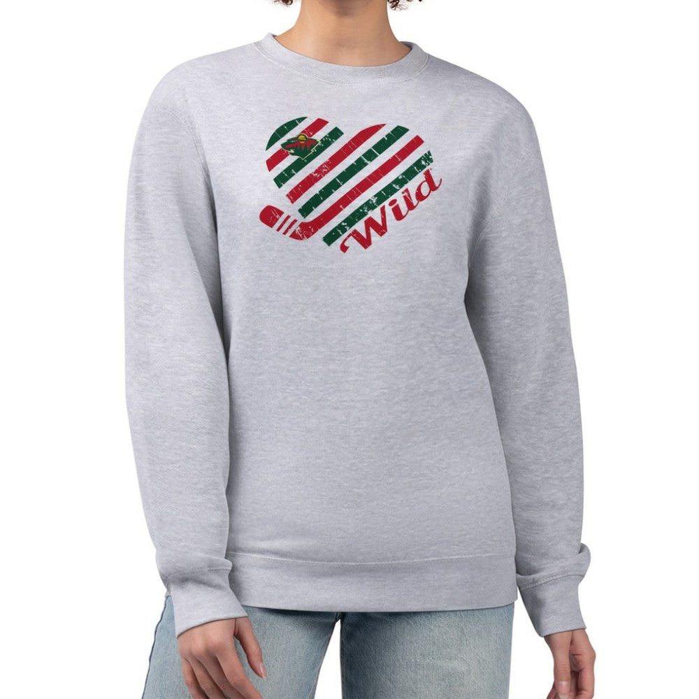 Minnesota Wild G-III 4Her by Carl Banks Women's Heart Graphic Pullover Sweatshirt Online