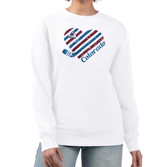 Colorado Avalanche G-III 4Her by Carl Banks Women's Heart Graphic Pullover Sweatshirt For Sale