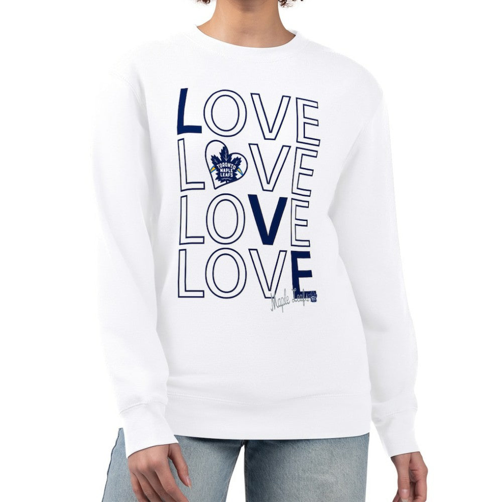 Toronto Maple Leafs G-III 4Her by Carl Banks Women's Lots Of Love Team Logo Graphic Pullover Sweatshirt Discount