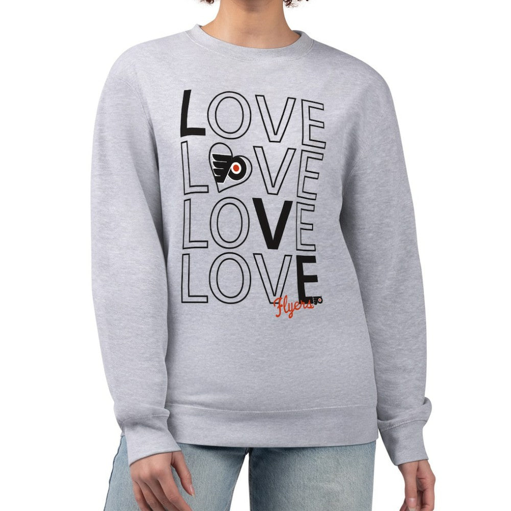 Philadelphia Flyers G-III 4Her by Carl Banks Women's Lots Of Love Team Logo Graphic Pullover Sweatshirt Sale