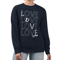 Tampa Bay Lightning G-III 4Her by Carl Banks Women's Lots Of Love Team Logo Graphic Pullover Sweatshirt Discount