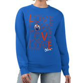 Edmonton Oilers G-III 4Her by Carl Banks Women's Lots Of Love Team Logo Graphic Pullover Sweatshirt Online