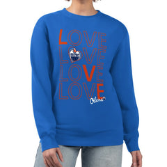 Edmonton Oilers G-III 4Her by Carl Banks Women's Lots Of Love Team Logo Graphic Pullover Sweatshirt Online