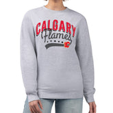 Calgary Flames G-III 4Her by Carl Banks Women's Filigree Team Graphic Fleece Pullover Sweatshirt For Sale