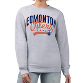 Edmonton Oilers G-III 4Her by Carl Banks Women's Filigree Team Graphic Fleece Pullover Sweatshirt Outlet