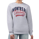 Montreal Canadiens G-III 4Her by Carl Banks Women's Filigree Team Graphic Fleece Pullover Sweatshirt On Sale