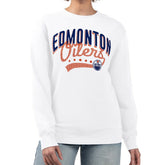 Edmonton Oilers G-III 4Her by Carl Banks Women's Filigree Team Graphic Fleece Pullover Sweatshirt Discount