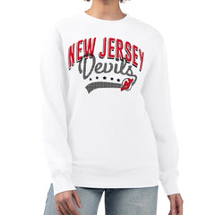 New Jersey Devils G-III 4Her by Carl Banks Women's Filigree Team Graphic Fleece Pullover Sweatshirt Online