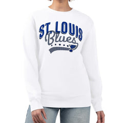 St. Louis Blues G-III 4Her by Carl Banks Women's Filigree Team Graphic Fleece Pullover Sweatshirt On Sale