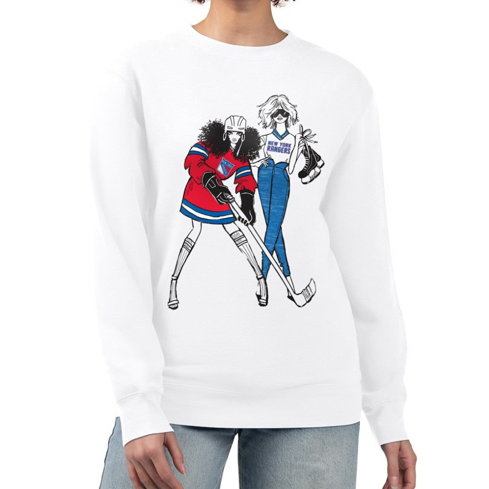New York Rangers G-III 4Her by Carl Banks Women's Hockey Girls Team Graphic Fleece Pullover Sweatshirt Sale