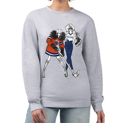 Edmonton Oilers G-III 4Her by Carl Banks Women's Hockey Girls Team Graphic Fleece Pullover Sweatshirt Outlet