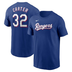 Evan Carter Texas Rangers Nike Fuse Name & Number T-Shirt | MLB Shop