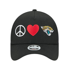 Jacksonville Jaguars New Era Women's Peace & Love Trucker 9FORTY Adjustable Hat