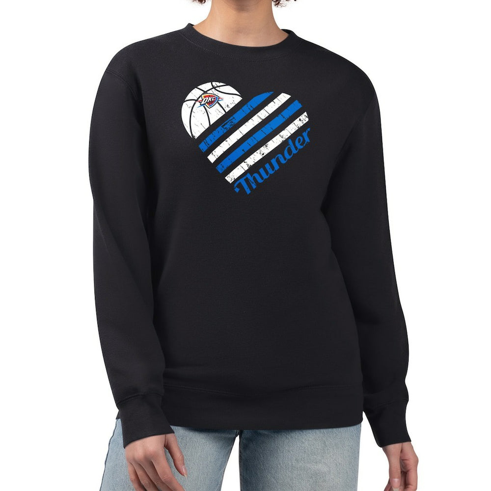 Oklahoma City Thunder G-III 4Her by Carl Banks Women's Heart Graphic Fleece Pullover Sweatshirt New