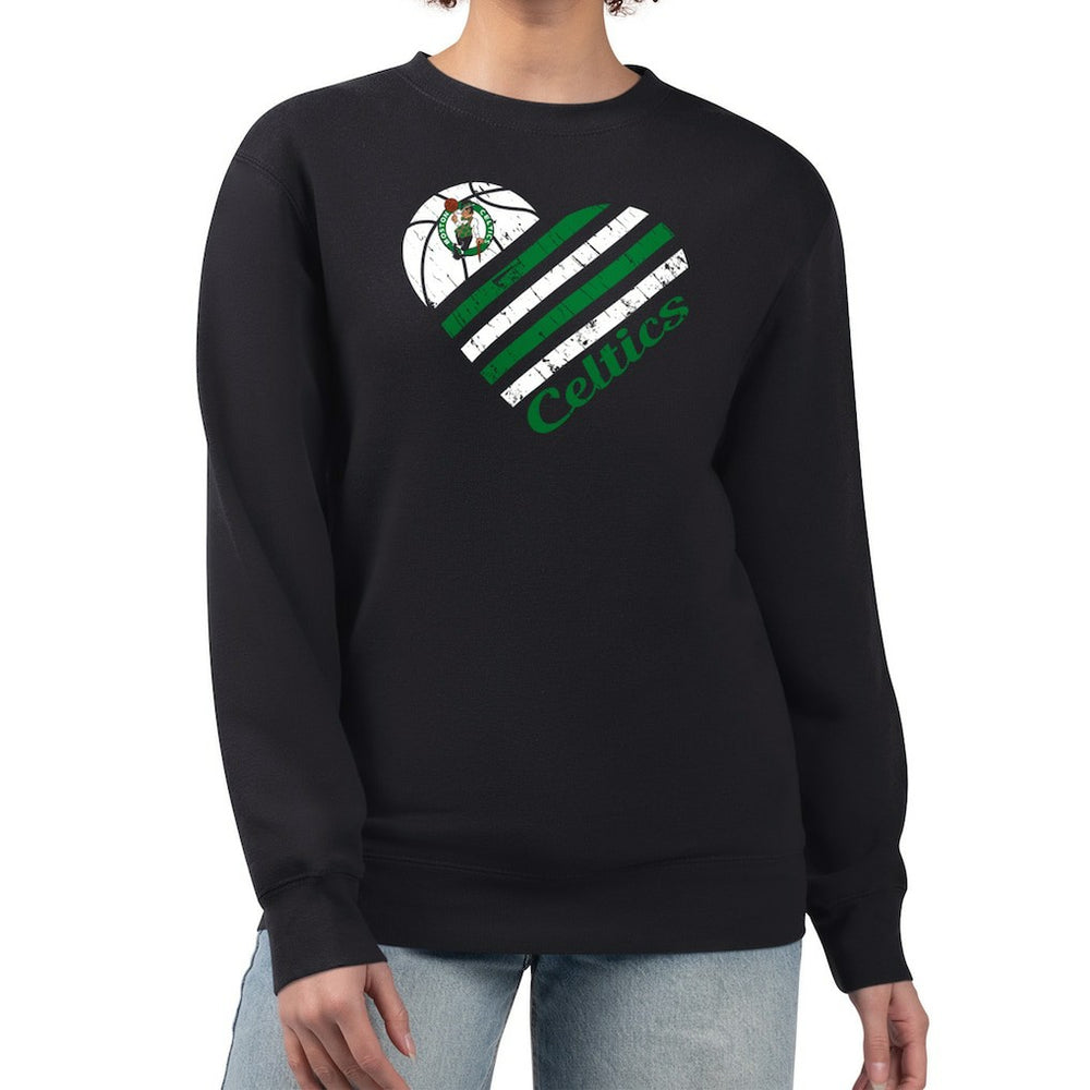 Boston Celtics G-III 4Her by Carl Banks Women's Heart Graphic Fleece Pullover Sweatshirt On Sale