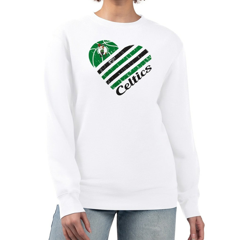 Boston Celtics G-III 4Her by Carl Banks Women's Heart Graphic Fleece Pullover Sweatshirt For Sale