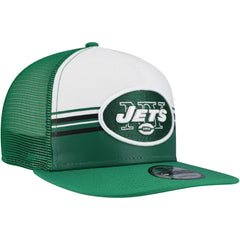 New York Jets New Era Striped A-Frame 9FIFTY Adjustable Trucker Snapback Hat
