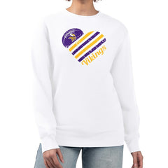 Minnesota Vikings G-III 4Her by Carl Banks Women's Heart Graphic Fleece Pullover Sweatshirt