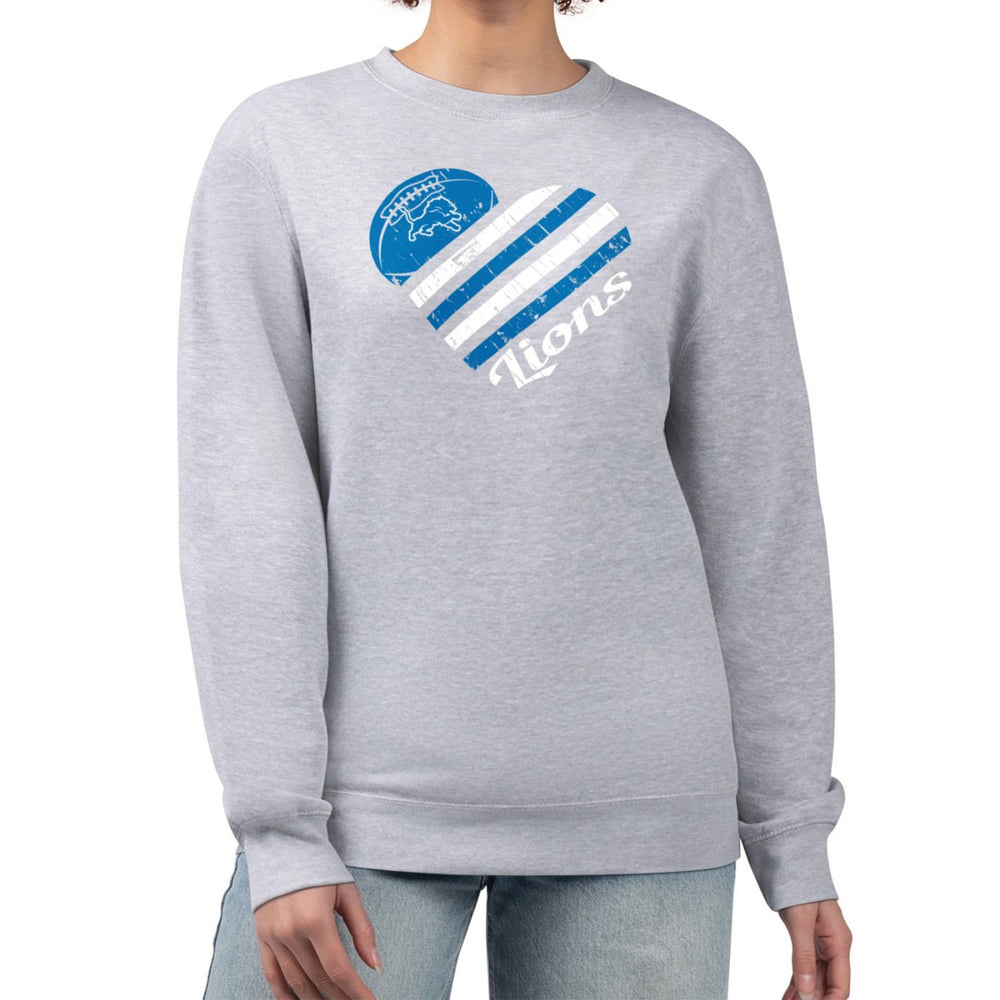 Detroit Lions G-III 4Her by Carl Banks Women's Heart Graphic Fleece Pullover Sweatshirt