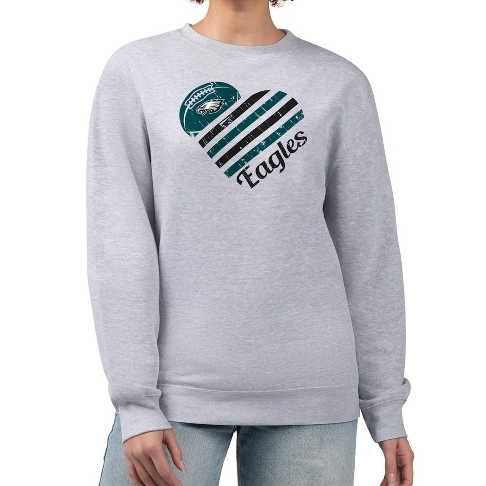 Philadelphia Eagles G-III 4Her by Carl Banks Women's Heart Graphic Fleece Pullover Sweatshirt