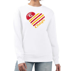 Kansas City Chiefs G-III 4Her by Carl Banks Women's Heart Graphic Fleece Pullover Sweatshirt
